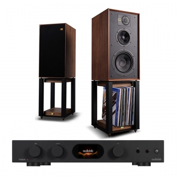 Kit Stereo Audiolab 7000A + Wharfedale Linton + Stand (Mahogany)