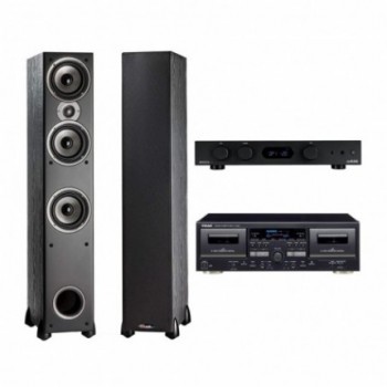 Kit Stereo Audiolab 6000A + Polk Monitor 60 Serie II + Teac W-1200
