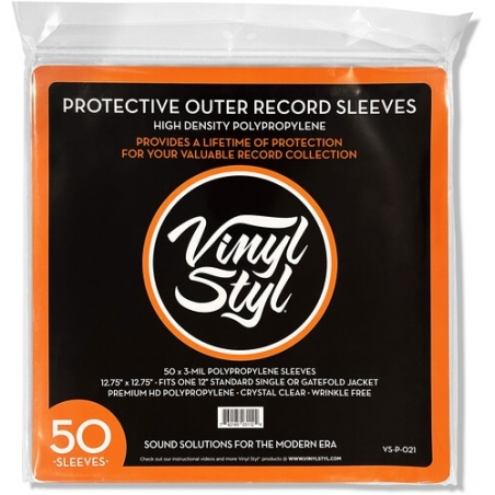 VINYL STYL 12 LP OUTER SLV PP 50 CNT CRYSTAL CLR